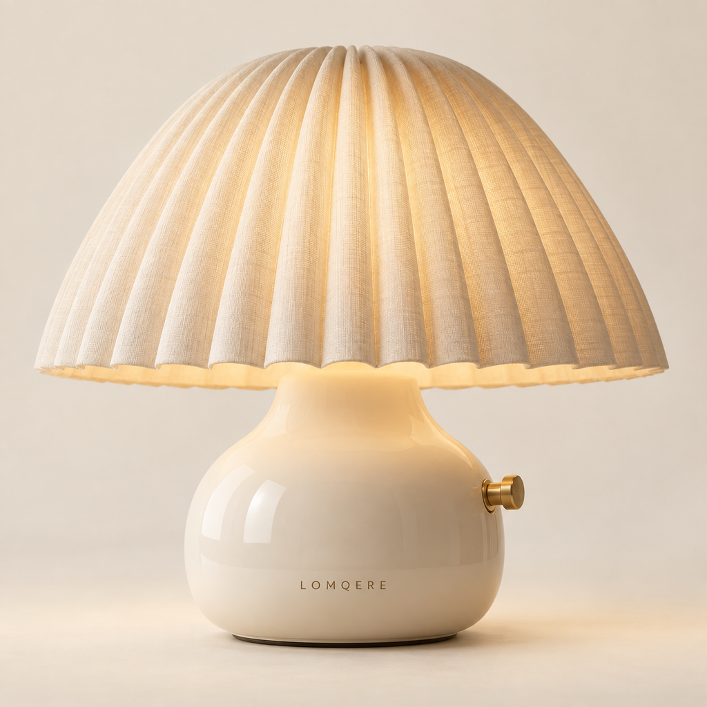 LOMQERE Pleated Ceramic Table Lamp