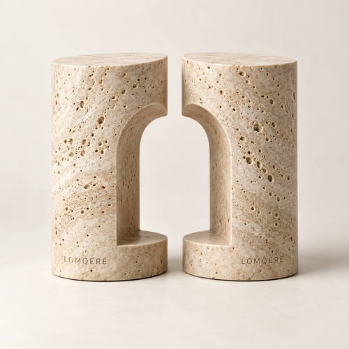 LOMQERE Arch Stone Bookends — Pair