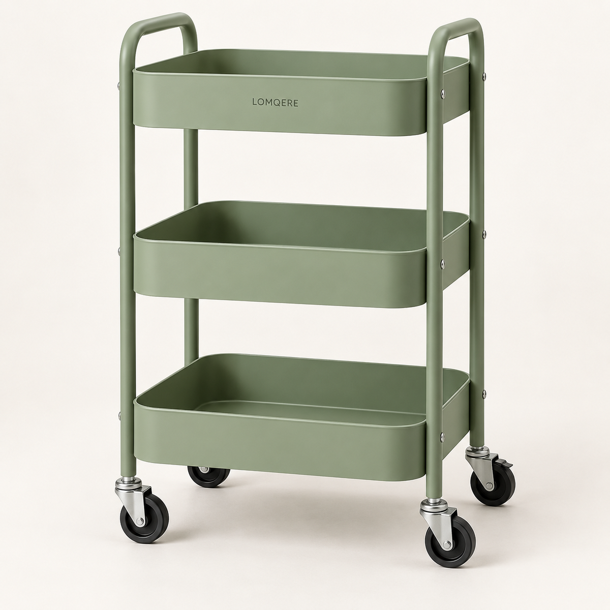 LOMQERE Sage Three-Tier Rolling Cart