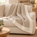 LOMQERE Oatmeal Woven Throw