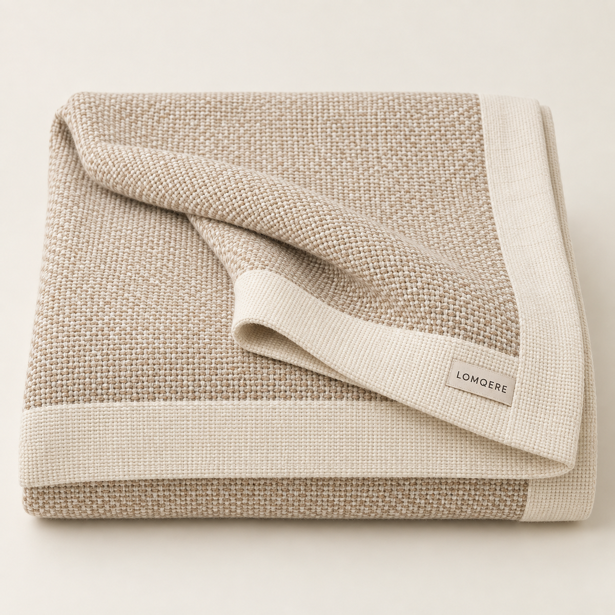 LOMQERE Oatmeal Woven Throw