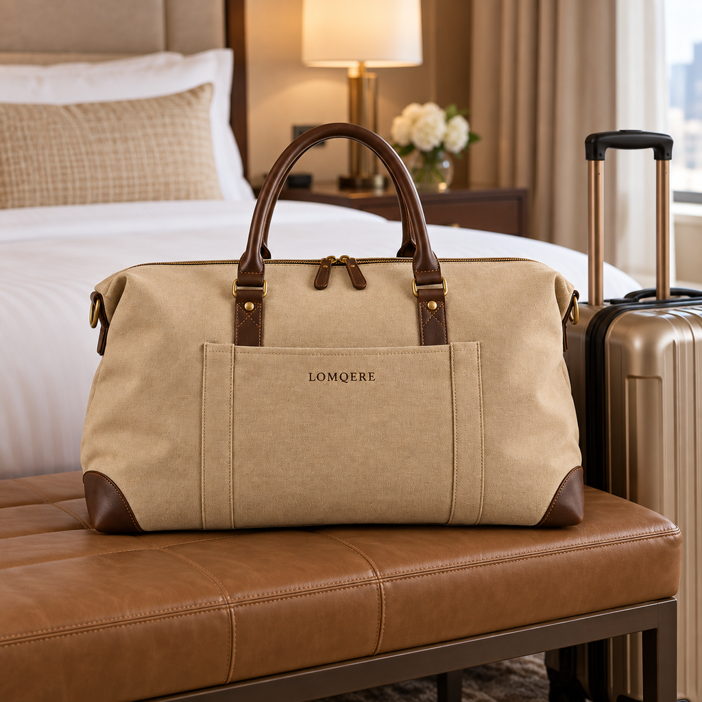 LOMQERE Canvas Weekender Bag