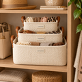 LOMQERE Textured Nesting Storage Baskets